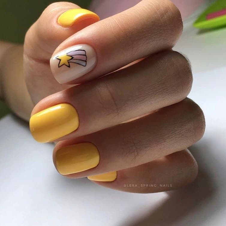 Yellow Nail Designs Photo №107