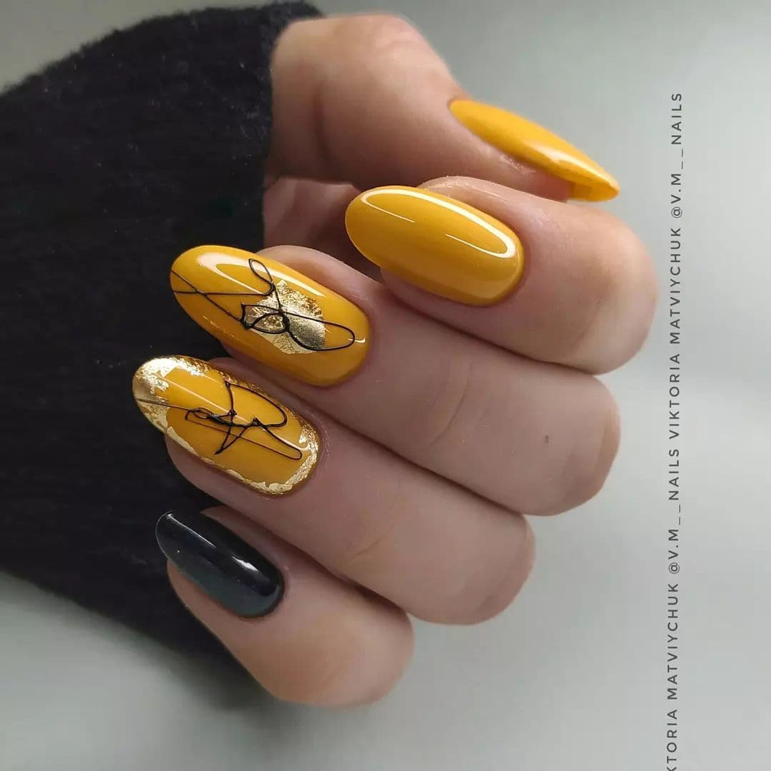 Yellow Nail Designs Photo №53