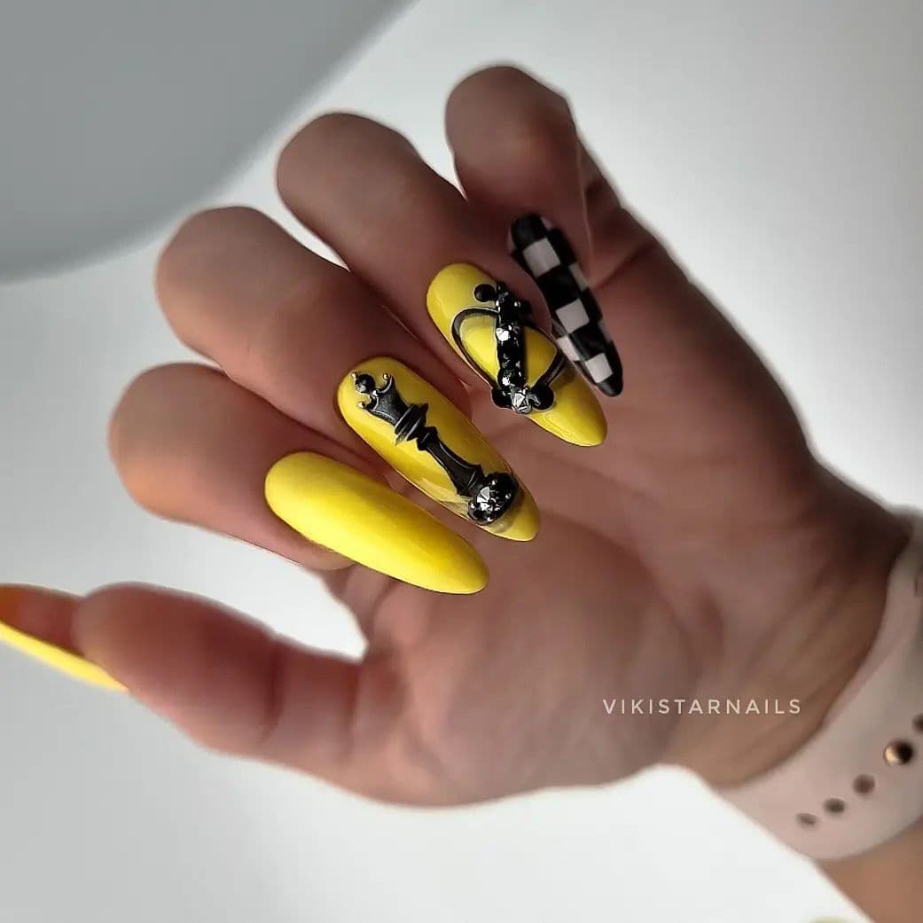 Yellow Nail Designs Photo №85